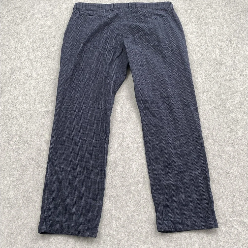 J.Crew Pants Mens 36x30 (37x29) Blue 770 Straight Check Chino Stretch Tweed